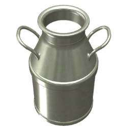 Illustration d'un pot de lait en métal