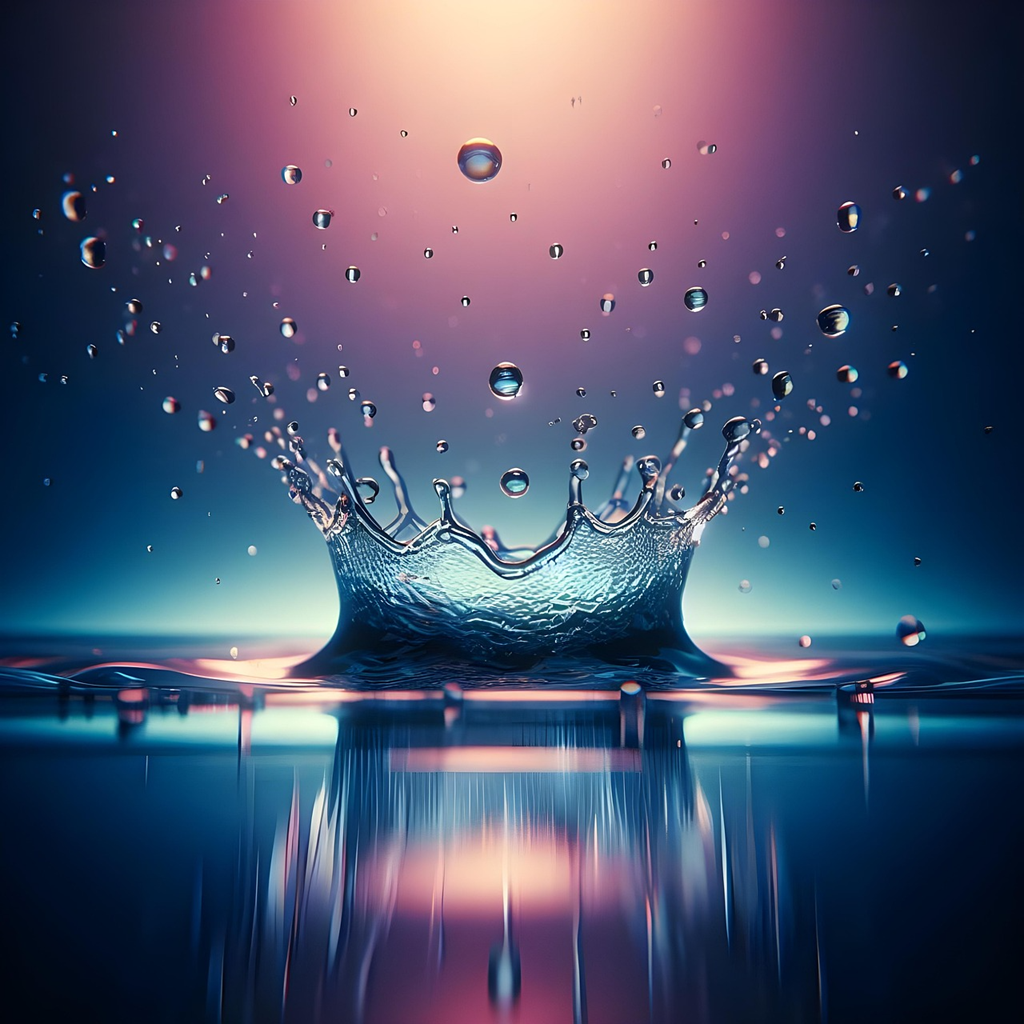 Illustration goutte d'eau qui impacte la surface de l'eau