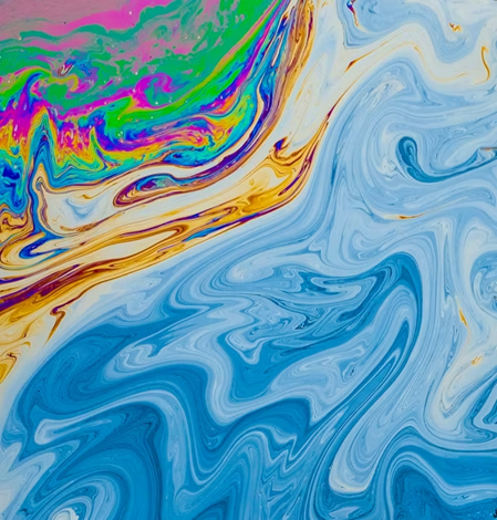 Illustration éléments liquides se mélangeants